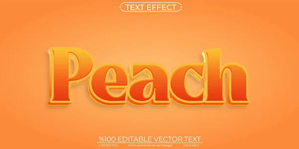 Peach Editierbarer Und Skalierbarer Texteffekt — Stockvektor