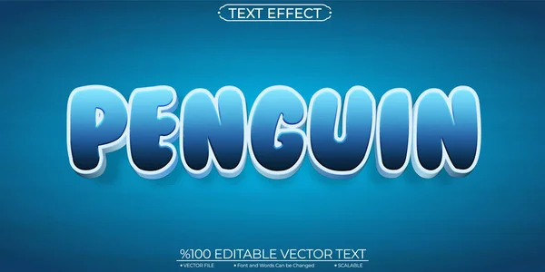 Blu Penguin Editable Scalable Text Effect — Stockový vektor