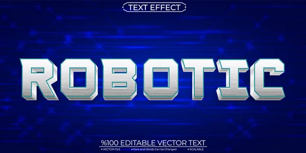 Silver Robotic Editable Scalable Text Effect — Vetor de Stock