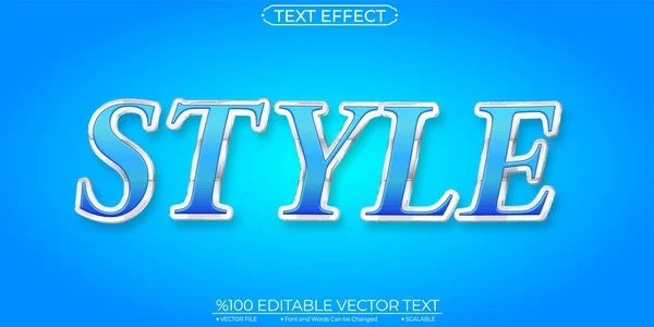 Silver Blue Style Editable Scalable Text Effect — Stock vektor