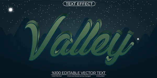 Valley Editable Scalable Text Effect — Vetor de Stock