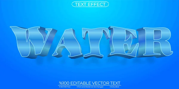 Water Editable Scalable Text Effect — Archivo Imágenes Vectoriales