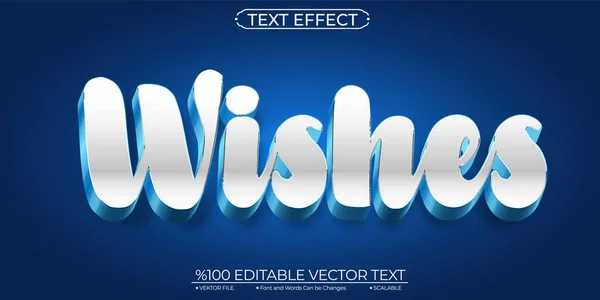 Wishes Editable Scalable Text Effect — Stock Vector