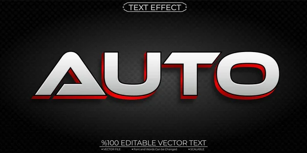 Red Silver Auto Editable Scalable Text Effect — Vetor de Stock