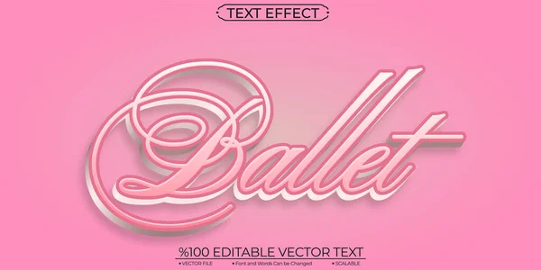 Ballet Editable Scalable Text Effect — Stock Vector