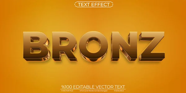 Golden Bronz Editable Scalable Text Effect — Stockvektor