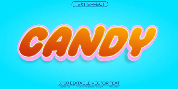 Cartoon Candy Effet Texte Modifiable Évolutif — Image vectorielle