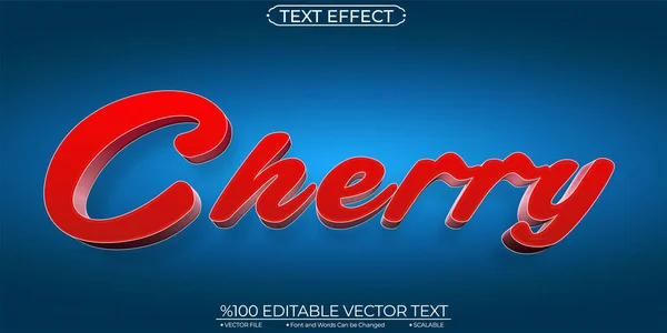 Cherry Editable Und Skalierbarer Texteffekt — Stockvektor