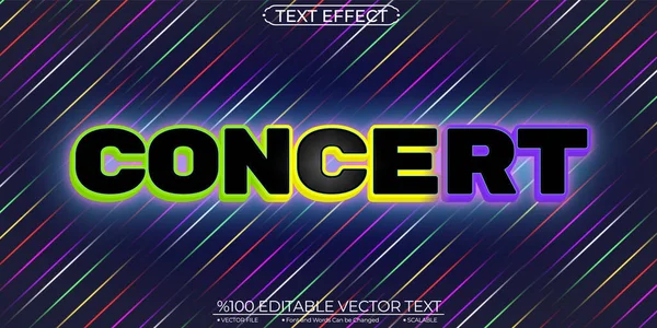 Neon Concert Editable Scalable Text Effect —  Vetores de Stock