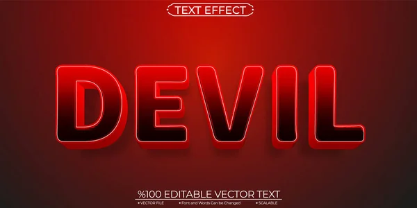 Devil Editierbare Und Skalierbare Texteffekte — Stockvektor