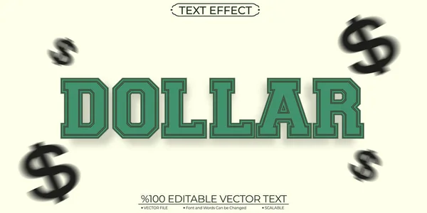 Dollar Editable Scalable Text Effect — Vetor de Stock