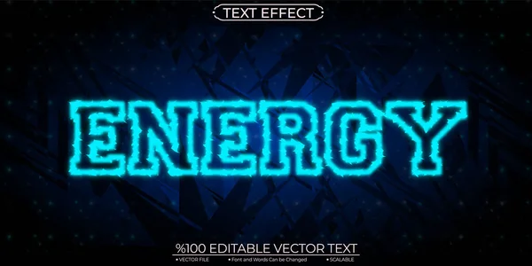 Efecto Texto Editable Escalable Energía — Archivo Imágenes Vectoriales