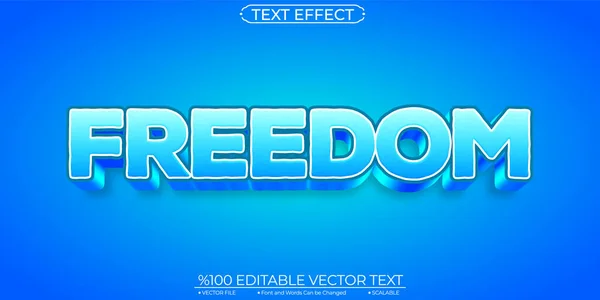 Blu Freedom Editierbarer Und Skalierbarer Texteffekt — Stockvektor