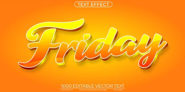Friday Editable Scalable Text Effect — Stockvektor