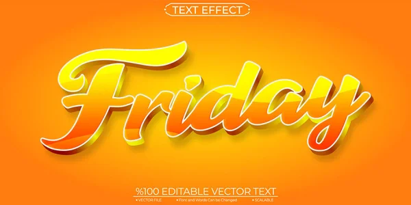 Viernes Efecto Texto Editable Escalable — Vector de stock