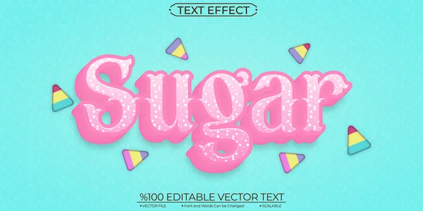 Sweet Sugar Editable Scalable Vector Text Effect — Archivo Imágenes Vectoriales