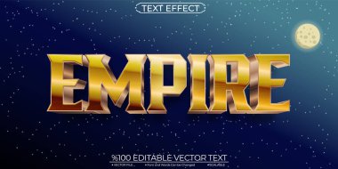 Bronz ve Altın İmparatorluğu Düzenlenebilir ve Ölçeklenebilir Vektör Metin Efekti