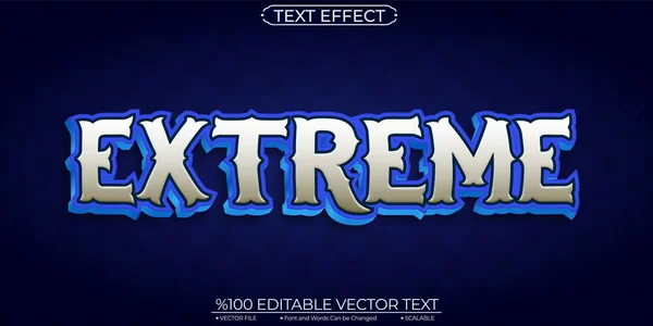 Game Blue White Extreme Editable Scalable Vector Text — Vetor de Stock