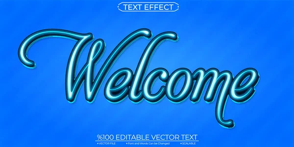 Blue Calligraphic Welcome Editable Scalable Vector Text Effe — Archivo Imágenes Vectoriales