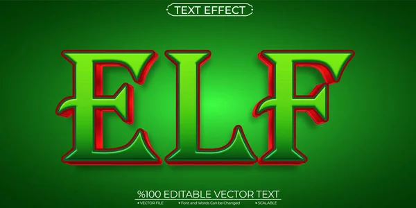 Red Green Elf Editable Scalable Vector Text Effect — Stockvektor
