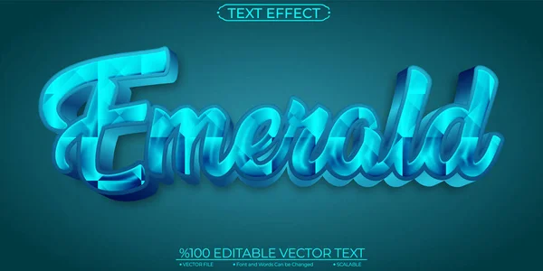 Luxury Blue Gem Emerald Editable Scalable Vector Text Effect — Archivo Imágenes Vectoriales