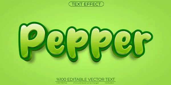 Cartoon Green Spicy Pepper Editable Scalable Vector Text Eff — Wektor stockowy