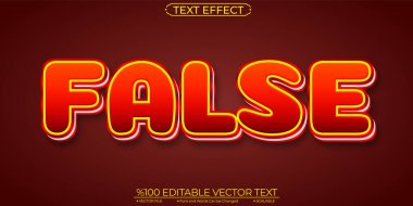 3d Ren and Yellow Bold False Editable and Scalable Vector Text E