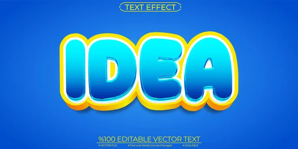 Comic Bold Blue Idea Editable Scalable Vector Text Effect — Stock Vector