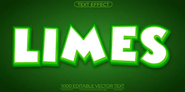 Cartoon Green White Limes Editable Scalable Vector Text — Archivo Imágenes Vectoriales