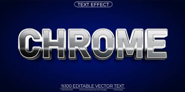 Glow Silver Chrome Editable and Scalable Vector Text Effect