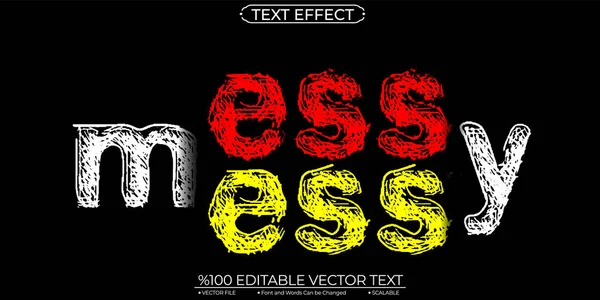 Sketch Messy Editable Scalable Vector Text Effect — Stockvektor