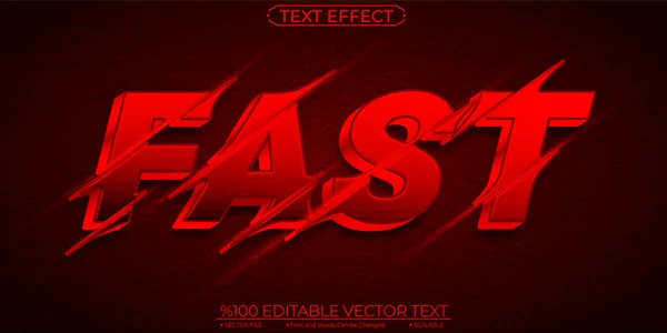 Shine Bold Red Fast Editable Scalable Vector Text Effect — Stockvektor