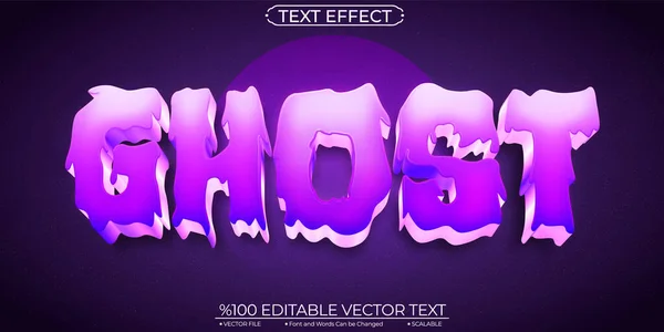 Cartoon Ghost Editable Scalable Vector Text Effect — Vetor de Stock