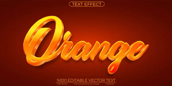 Gold Fruit Orange Editable Scalable Vector Text Effect — Stockvektor