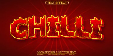 Red Hot Chilli Düzenlenebilir ve Ölçeklenebilir Vektör Metni Efekti
