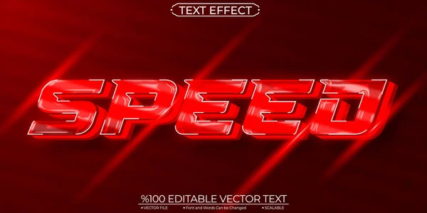 Red Neon Shiny Speed Editierbare Und Skalierbare Vektortexteffekte — Stockvektor