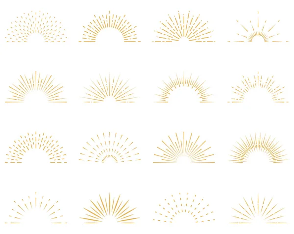Sun Burst Light Half Line Icon Starburst Semicircle Sunshine Sparkle — Vector de stock