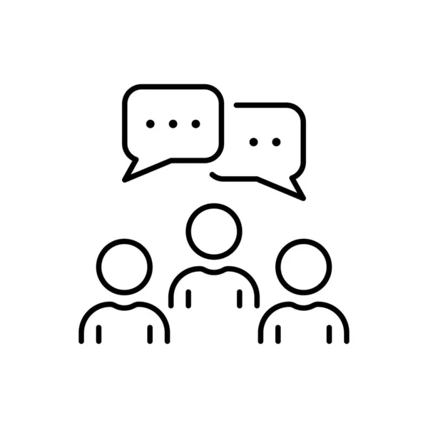 Community Network People Line Icon Social Group Team Work Linear — Stockvektor