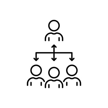 Takım İnsanları Satır Simgesi Koordinasyonu. İşletme Grubu Koordinasyon Lineer Pictogram. Ortaklık Ekibi Girişim Örgütü Taslak Simgesi. Düzenlenebilir Vuruş. İzole Vektör İllüstrasyonu.