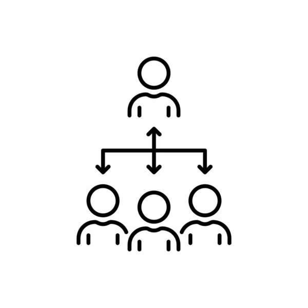 Coordinate Team People Line Icon Business Company Group Coordination Linear — Stockvektor