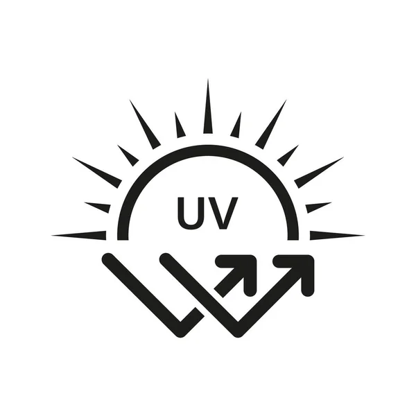 Ultraviolet Rays Silhouette Black Icon Spf Sun Ray Resistant Sunblock — Διανυσματικό Αρχείο