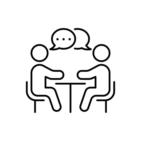 Human Resource Manage Line Icon Job Interview Meeting Linear Pictogram — Vector de stock