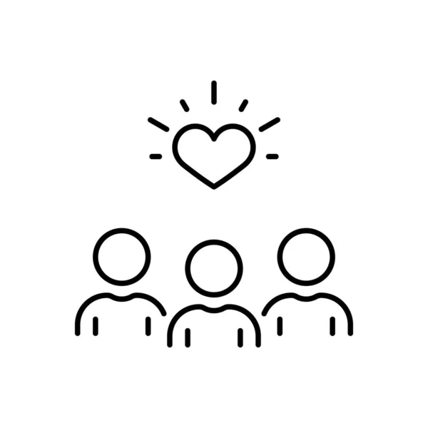 Employee Retention Work Care Line Icon Customer Loyalty Program Outline — Διανυσματικό Αρχείο