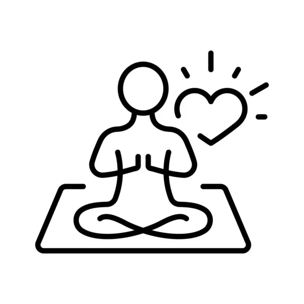 Mantra Yoga Line Icon Meditate Relax Linear Pictogram Spiritual Chakra — Stock vektor