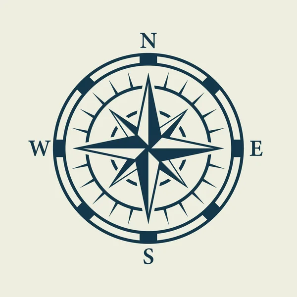 Rose Wind Navigation Retro Equipment Sign Adventure Direction Arrow North — Stockový vektor