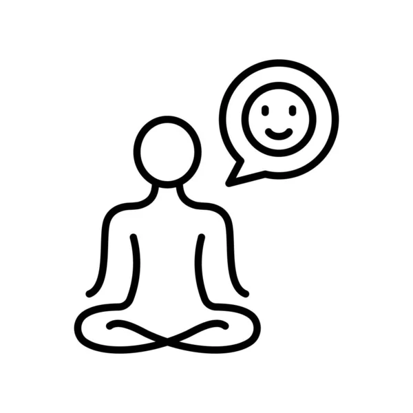 Emotional Harmony Balance Line Icon Wellbeing Calm Rest Pictogram Emotion — Vector de stock