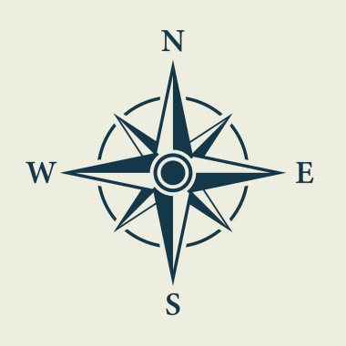 Compass Map Silhouette Icon. Rose Wind Navigation Retro Equipment Glyph Pictogram. Adventure Direction Arrow to North South West East Orientation Navigator Modern Sign. Isolated Vector Illustration.