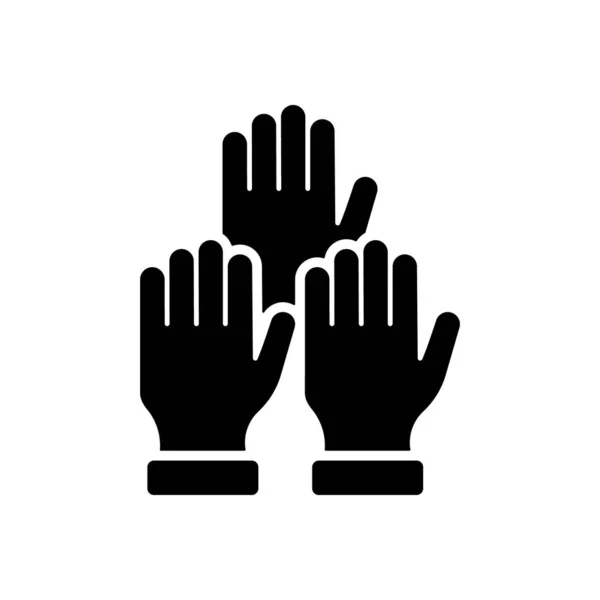 Participation Silhouette Icon Collaboration Group Team Together Hand Black Pictogram — Stockový vektor
