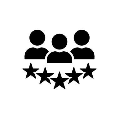 Experience Qualification Team Black Icon. Satisfaction User Customer Service Review Silhouette Pictogram. Good Quality Happy Client High Quality Icon. Isolated Vector Illustration.