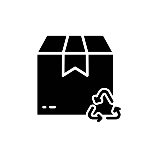 재사용 Parcel Silhouette Icon Recycle Box Package Delivery Product Glyph — 스톡 벡터
